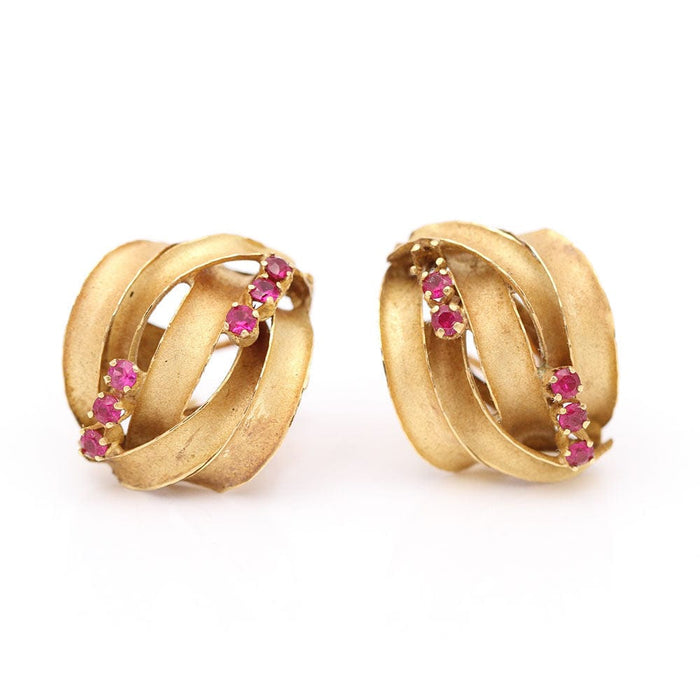 Boucles d'oreilles Boucles d'oreilles Or jaune Rubis 58 Facettes E358792A