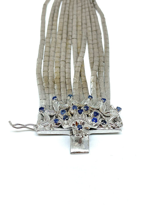 Bracelet Bracelet vintage en or blanc, saphirs 58 Facettes