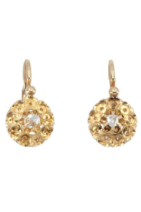 Boucles d'oreilles DORMEUSES NAPOLÉON III DIAMANTS 58 Facettes 053131