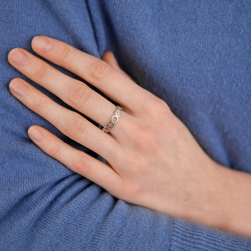 Bague 54 DINH VAN - Bague motifs carrés Diamants 58 Facettes