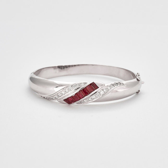 Bracelet Bracelet jonc diamant et rubis 58 Facettes 2918