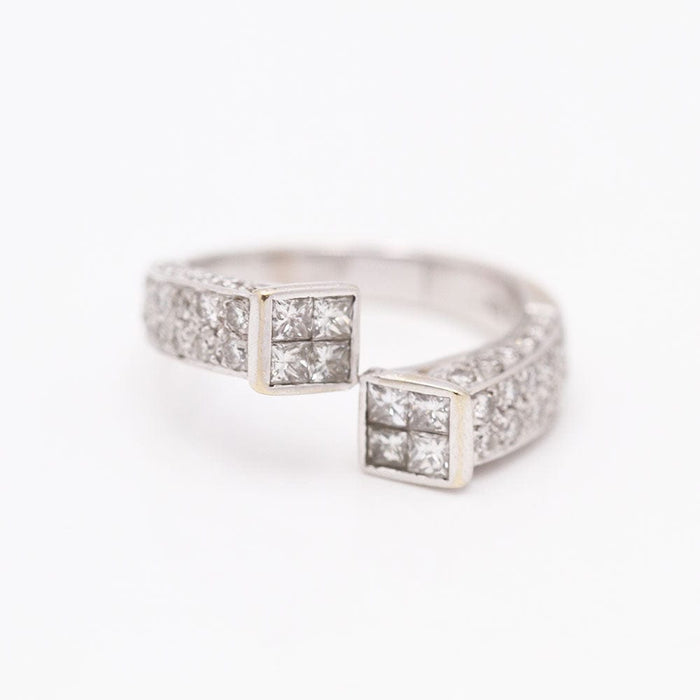 Bague 54 Bague croix Or blanc Diamants 58 Facettes E356794