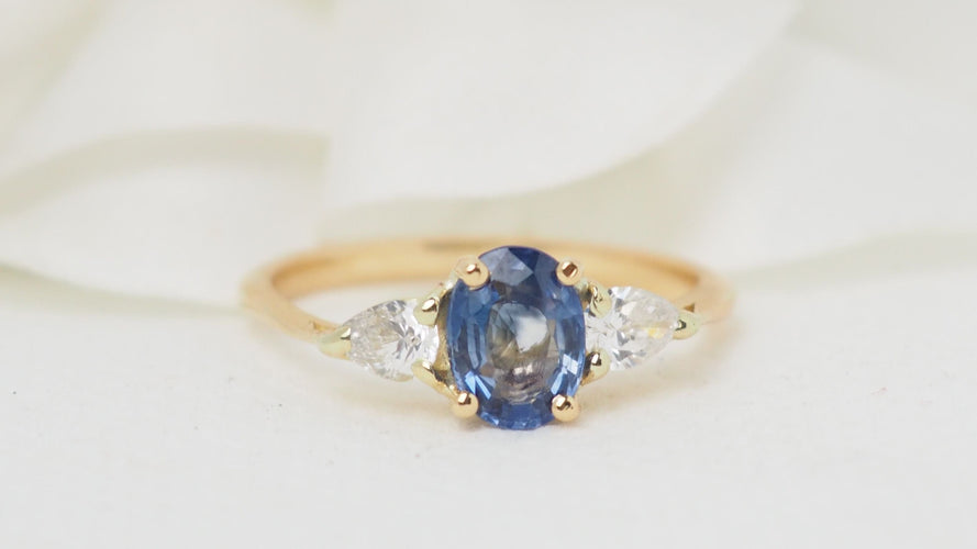 Bague 54 Bague Saphir 1.06ct Diamants 58 Facettes 27971