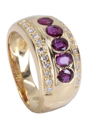 Bague 54 BAGUE MODERNE RUBIS ET DIAMANTS 58 Facettes 063001