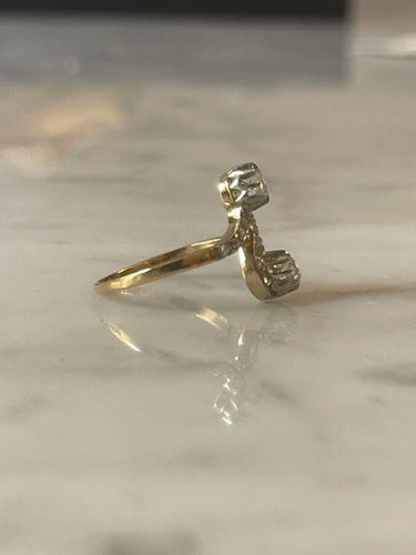 Bague 55 Bague Toi et Moi Or et Diamants 58 Facettes