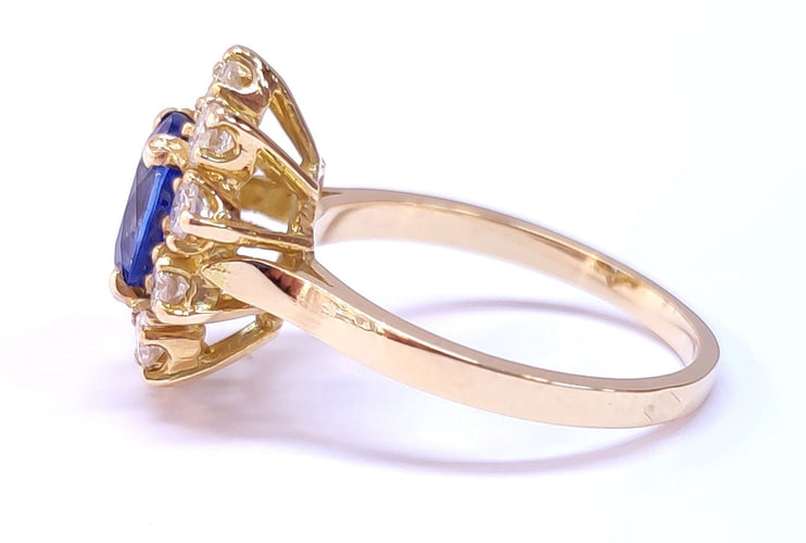 Bague 54 Bague Marguerite Saphir et Diamants 58 Facettes FA-1