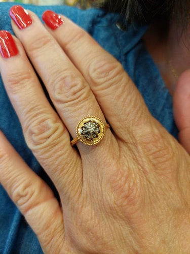 Bague 60 BAGUE DIAMANT NAPOLÉON III 58 Facettes 071231