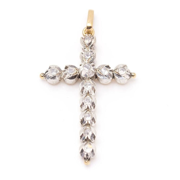 Pendentif Pendentif Croix Argent Or jaune Diamants 58 Facettes D359885JC