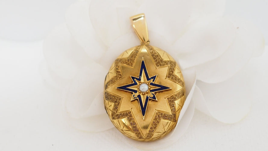 Pendentif Pendentif Porte Photo Or email et perle 58 Facettes 31456