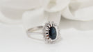 Ring 53 Marguerite Ring In White Gold, Sapphire And Diamonds 58 Facettes 31757