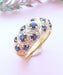Ring 56.5 Sapphire and Diamond Gold Bangle Ring 58 Facettes AA 1633