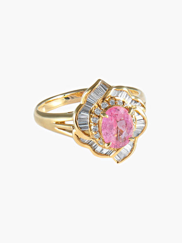 Bague 56 Bague Florale Saphir rose 58 Facettes