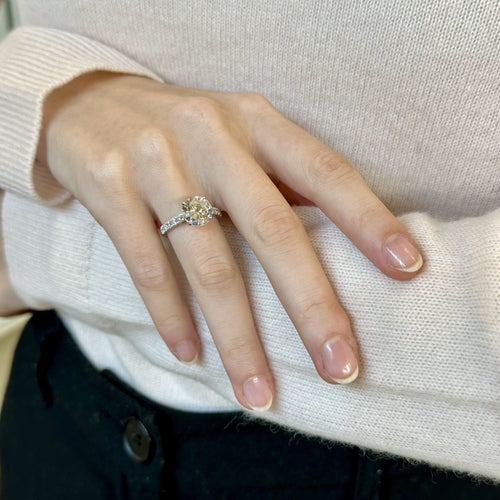 Bague Solitaire en or gris, diamant 58 Facettes