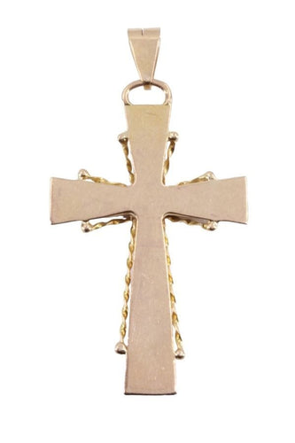 Pendentif CROIX ANCIENNE OR JAUNE 58 Facettes 081821