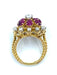 Ring Ring 1960 yellow gold diamonds and rubies 58 Facettes