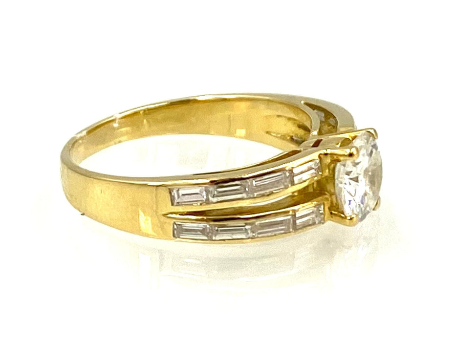 Bague Bague or jaune 18K et diamants 0.91ct 58 Facettes