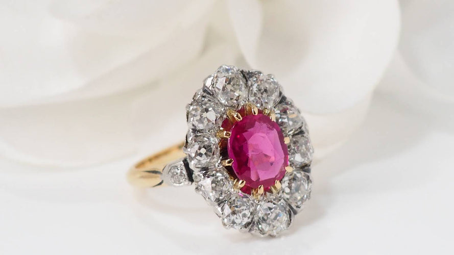 Bague 52.5 Bague Pompadour rubis naturel et diamants 58 Facettes 31889