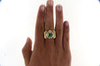 Tank Ring, in Yellow Gold, Emerald & Diamonds 58 Facettes 4758z