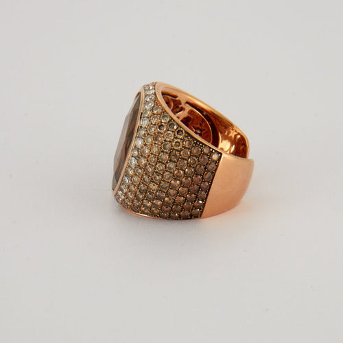 Bague 54 AL CORO - Bague Cocktail Quartz dégradé de Diamants 58 Facettes EL2-32