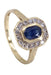 Ring 51 Margueritte Ring Yellow Gold Sapphire Diamonds 58 Facettes 080901