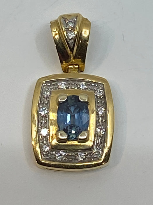 Pendentif Pendentif en or, saphir, diamant 58 Facettes