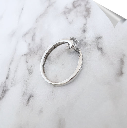 Bague 55 Bague en or blanc, diamants 58 Facettes AA 1556