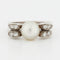 Bague 52 Bague Or blanc Platine Diamants Perle 58 Facettes REF 10202/12