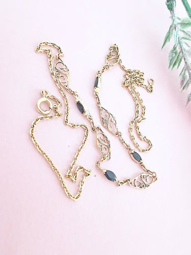 Collier Collier filigrane Saphirs Or Jaune 58 Facettes AA 1582