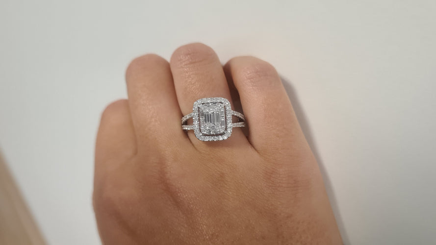 Bague 53 Bague en Or blanc diamants 58 Facettes