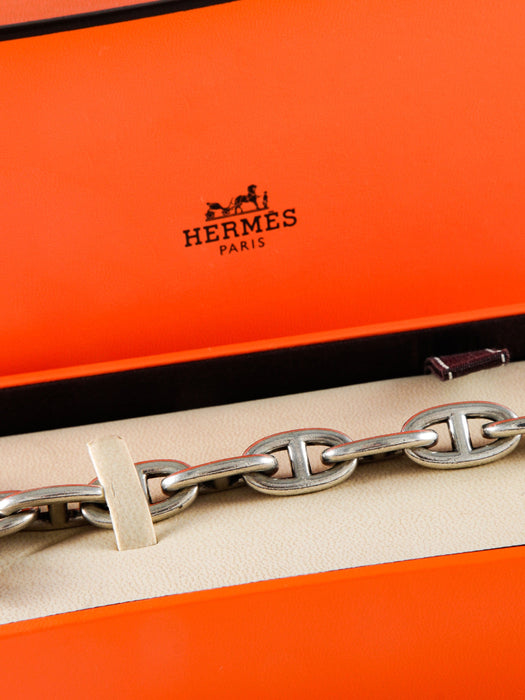Bracelet Hermès - Bracelet Chaîne D’Ancre - Grand Modèle en Argent 58 Facettes