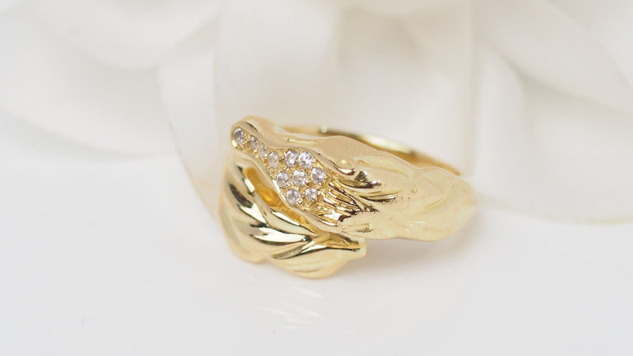 Bague 53 Bague Tête de cheval en or jaune et diamants 58 Facettes 32503