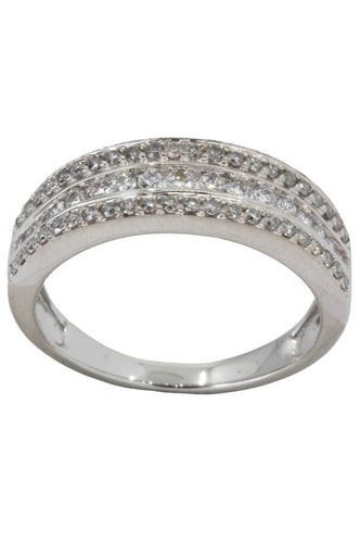 Bague BAGUE MODERNE PAVAGE DIAMANTS 58 Facettes 042771