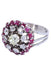 Bague 57 BAGUE OR BLANC RUBIS ET DIAMANTS 58 Facettes 018611