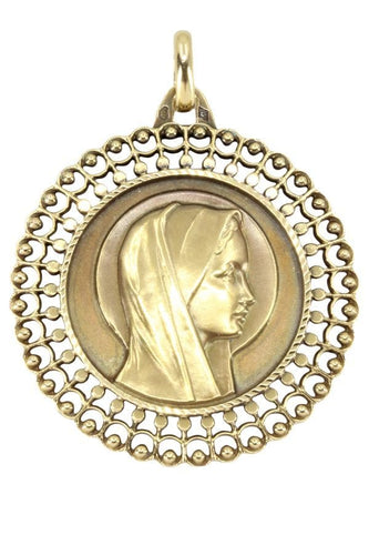 Pendentif MÉDAILLE VIERGE ANCIENNE 58 Facettes 048421