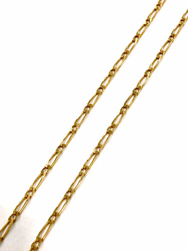 Collier COLLIER CHAINE OR JAUNE MAILLE ALTERNEE 58 Facettes