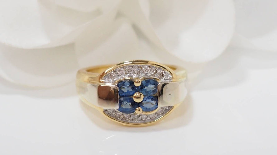 Bague 55 Bague saphirs de Ceylan et diamants 58 Facettes 32136