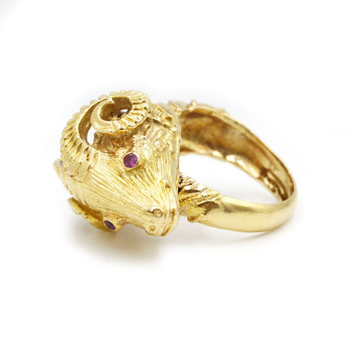 Bague 47 Bague Tête de bélier Rubis 58 Facettes 220187R