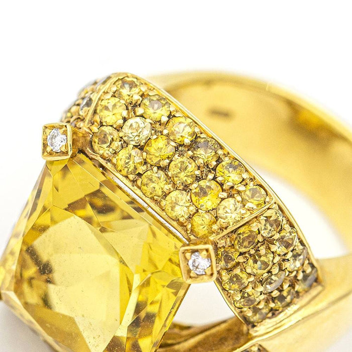 Bague 55.5 Bague Or jaune Saphir Diamants 58 Facettes D359730LF