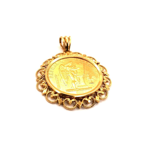Pendentif PENDENTIF PORTE PIÈCE 20 FRANCS GÉNIE 58 Facettes 3803
