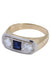 Ring ART DECO CALIBRATED SAPPHIRE AND DIAMOND RING 58 Facettes 059591