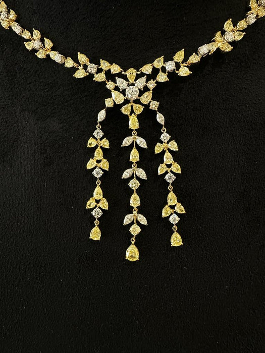 Collier Collier diamants jaune et blanc 58 Facettes