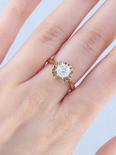 Bague 53 Bague solitaire vintage diamant 58 Facettes