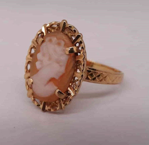 Ring 58 Cameo gold ring 58 Facettes 12023