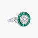 Ring 52 Art Deco style ring Diamonds Emeralds 58 Facettes