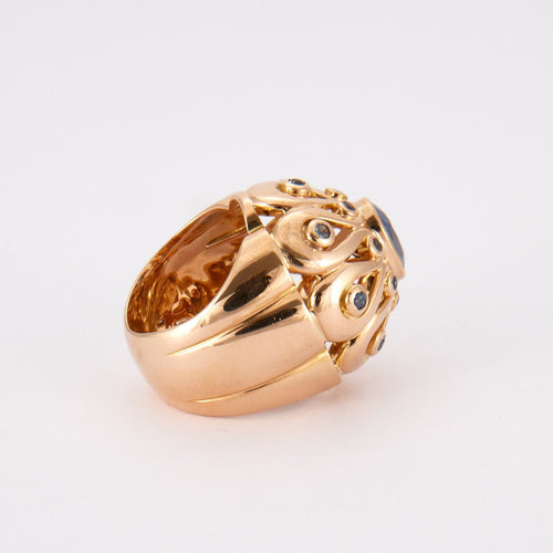 Bague 51 Bague Dôme Saphirs 58 Facettes