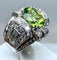 Bague 51 Bague Art Déco Platine diamants et péridot 58 Facettes