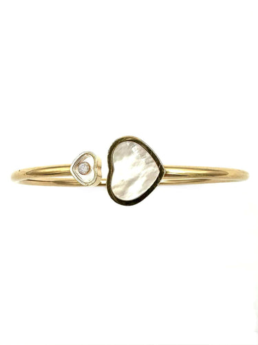 Bracelet CHOPARD. Collection "Happy Hearts", bracelet or rose 18K, nacre et diamant 58 Facettes