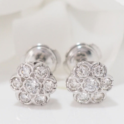 Boucles d'oreilles Boucles d'Oreilles en Or blanc & Diamants 58 Facettes 32248