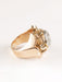 Bague Retro ring in yellow gold, platinum and diamonds 58 Facettes
