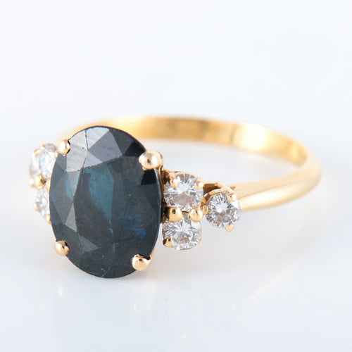 Bague 53 Bague Saphir 6 Diamants 58 Facettes 8397